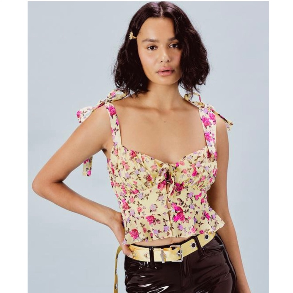 For Love & Lemons yellow top. M